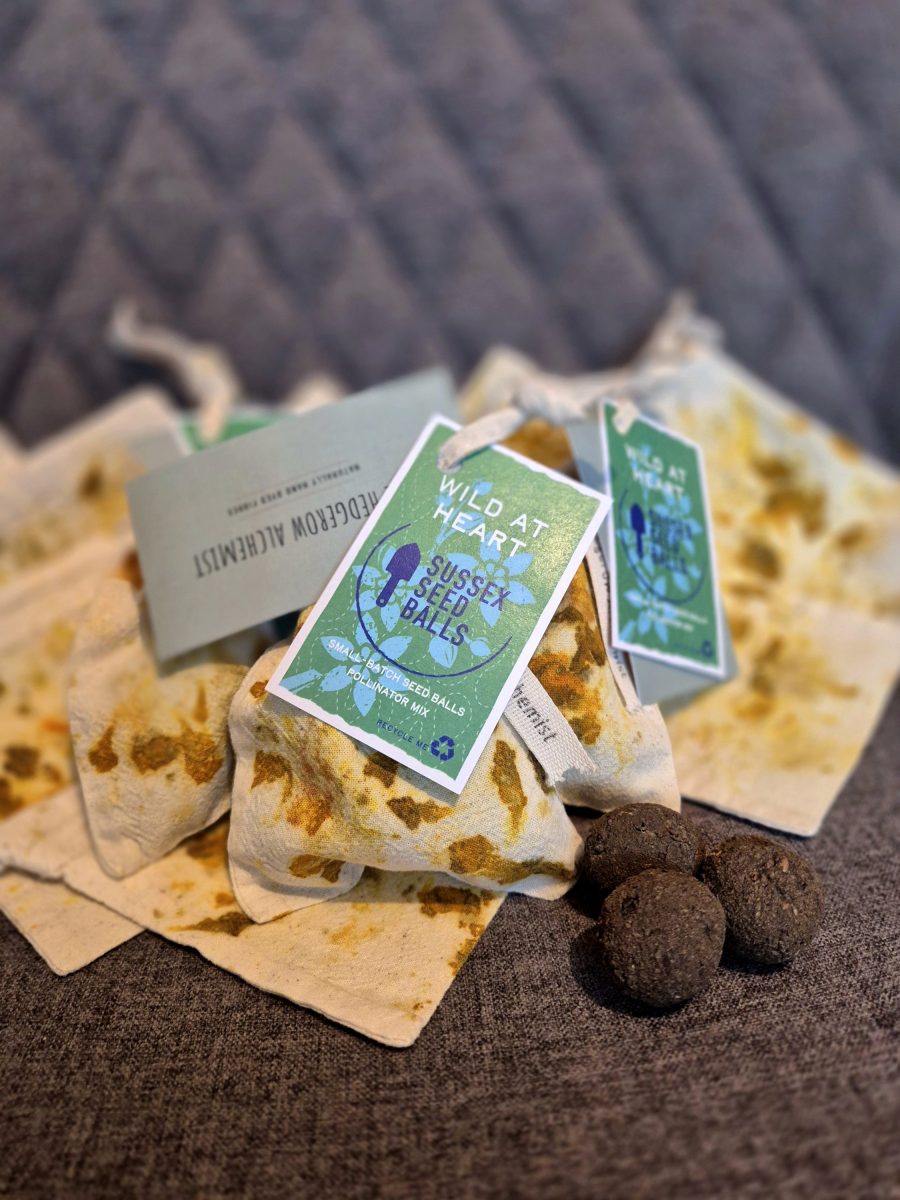 Limited Edition Sussex Seed Balls x The Hedgerow Alchemist cotton bag of 6 "Wild At Heart" wildflower seed balls (for all soils) - Image 2